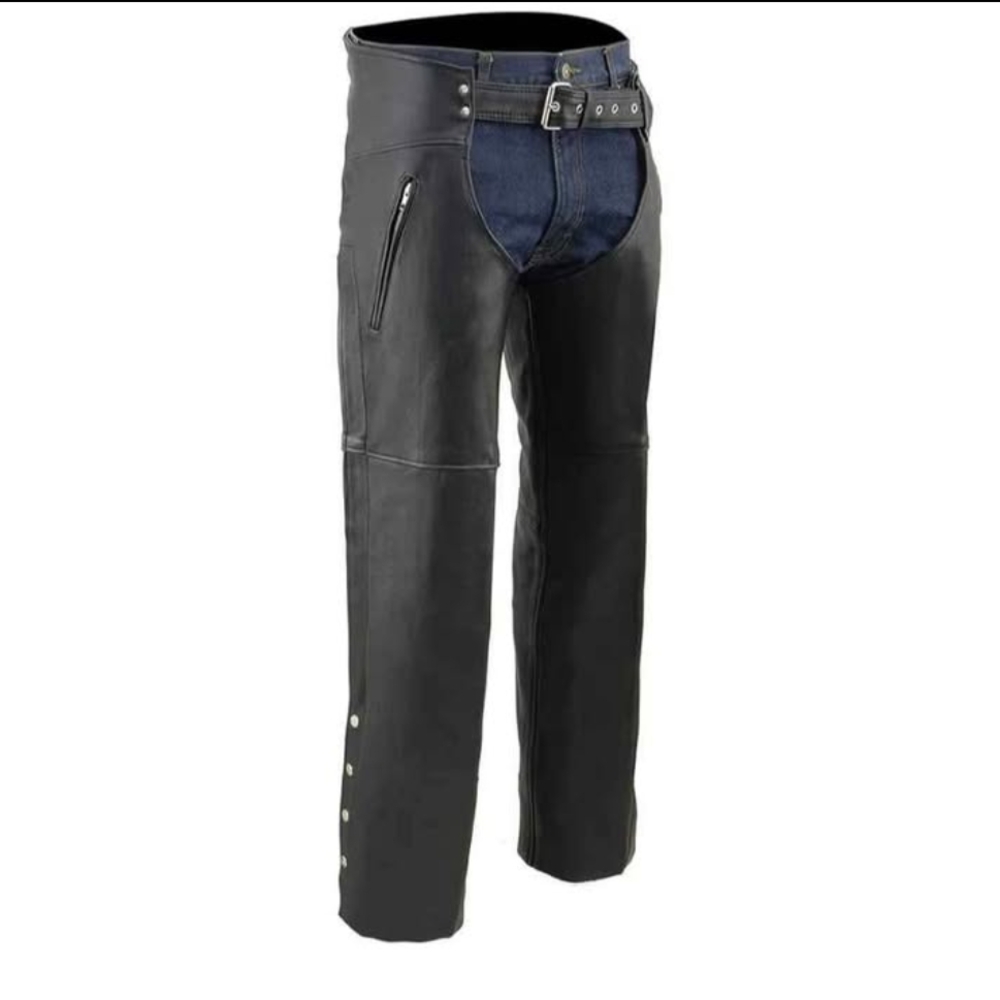 Stylish Black Leather Chaps